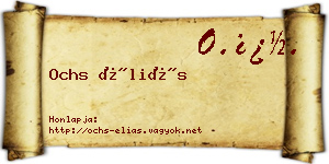 Ochs Éliás névjegykártya